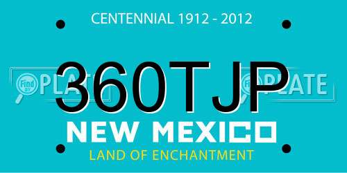 360TJP New Mexico License Plate
