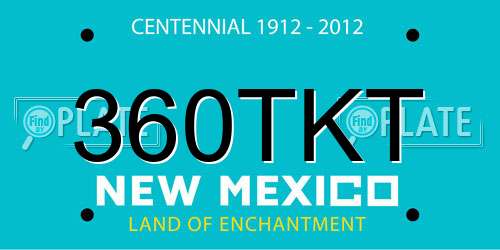 360TKT New Mexico License Plate