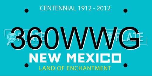 360WWG New Mexico License Plate