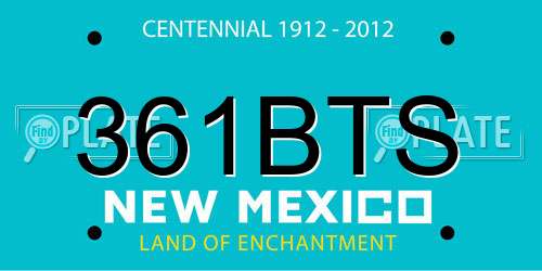 361BTS New Mexico License Plate
