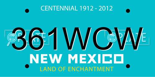 361WCW New Mexico License Plate