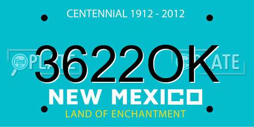 3622OK New Mexico License Plate