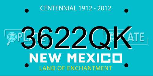 3622QK New Mexico License Plate
