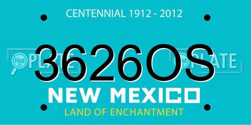 3626OS New Mexico License Plate