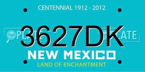 3627DK New Mexico License Plate