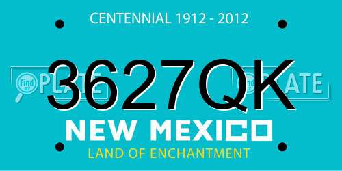 3627QK New Mexico License Plate