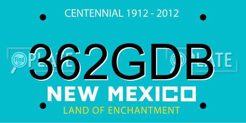362GDB New Mexico License Plate
