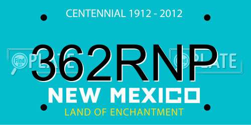 362RNP New Mexico License Plate