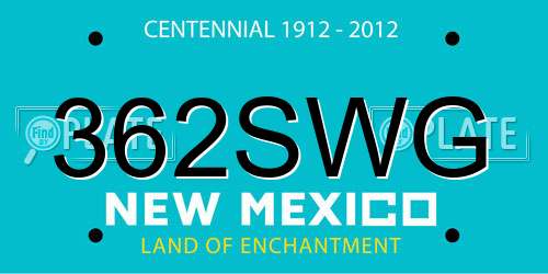 362SWG New Mexico License Plate