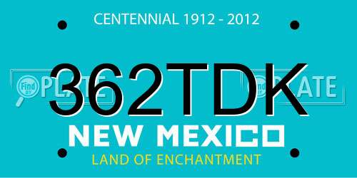 362TDK New Mexico License Plate