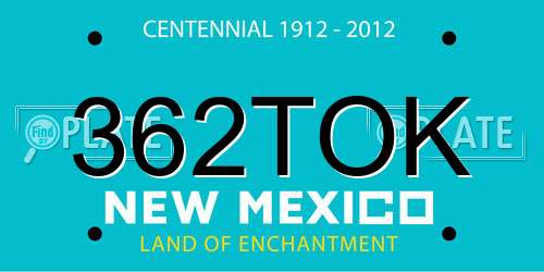 362TOK New Mexico License Plate