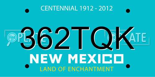 362TQK New Mexico License Plate
