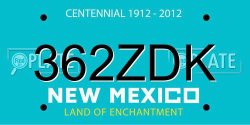 362ZDK New Mexico License Plate