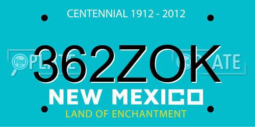 362ZOK New Mexico License Plate
