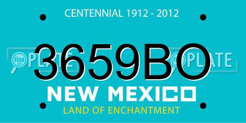 3659BO New Mexico License Plate