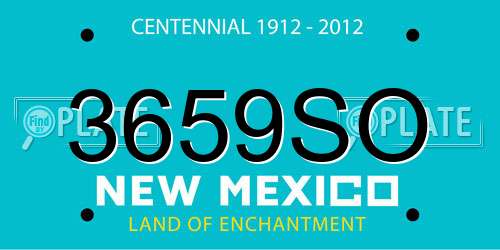 3659SO New Mexico License Plate