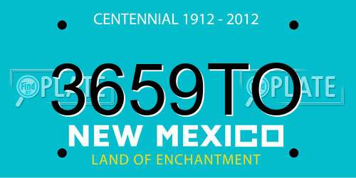 3659TO New Mexico License Plate