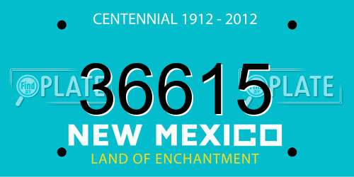 36615 New Mexico License Plate