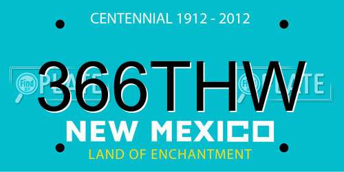 366THW New Mexico License Plate