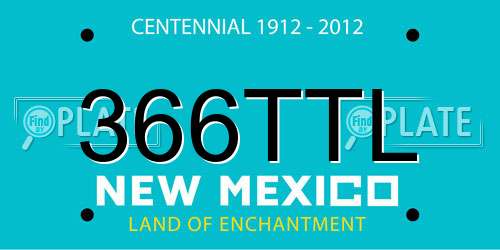 366TTL New Mexico License Plate