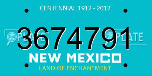 3674791 New Mexico License Plate