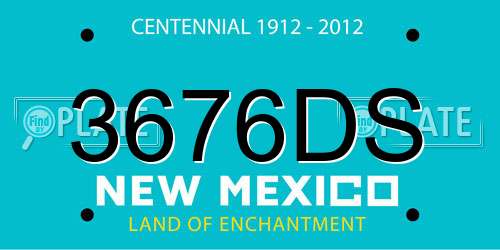 3676DS New Mexico License Plate