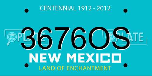 3676OS New Mexico License Plate