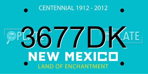 3677DK New Mexico License Plate