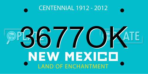 3677OK New Mexico License Plate