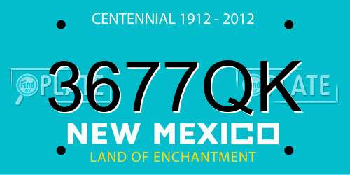 3677QK New Mexico License Plate