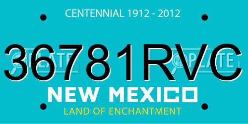 36781RVC New Mexico License Plate
