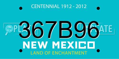 367B96 New Mexico License Plate