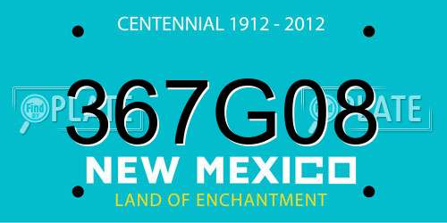 367G08 New Mexico License Plate