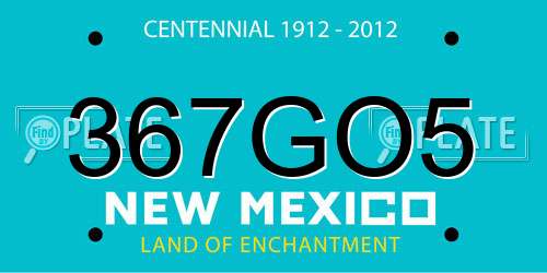 367GO5 New Mexico License Plate