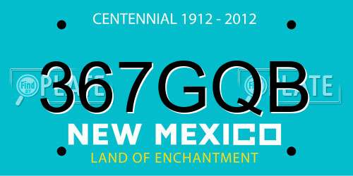 367GQB New Mexico License Plate