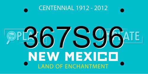 367S96 New Mexico License Plate