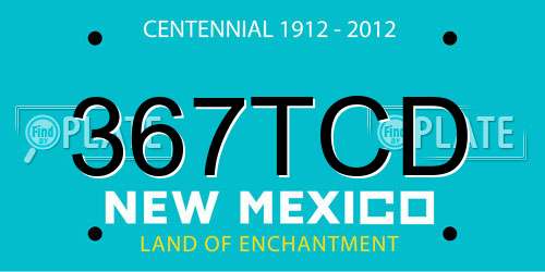 367TCD New Mexico License Plate