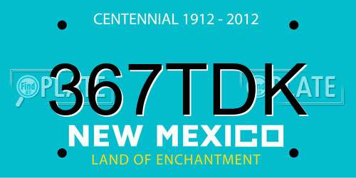 367TDK New Mexico License Plate
