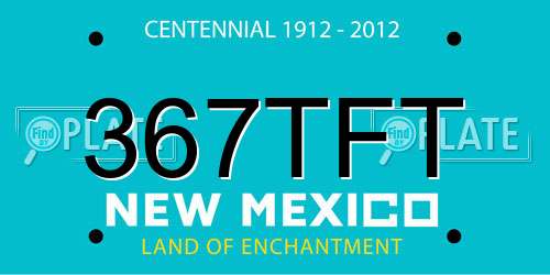 367TFT New Mexico License Plate