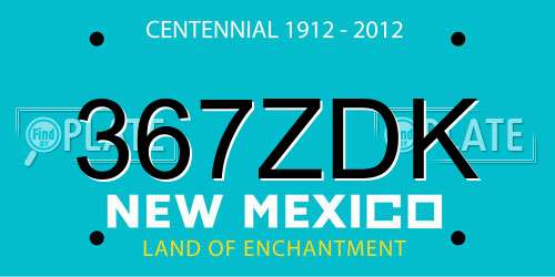 367ZDK New Mexico License Plate