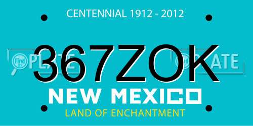 367ZOK New Mexico License Plate