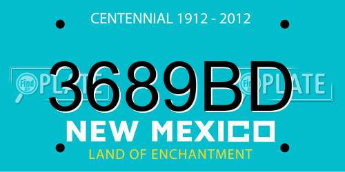 3689BD New Mexico License Plate
