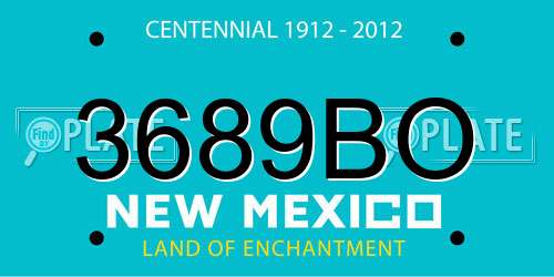 3689BO New Mexico License Plate