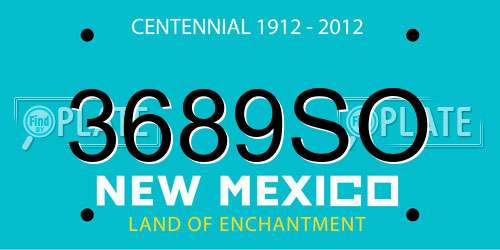 3689SO New Mexico License Plate