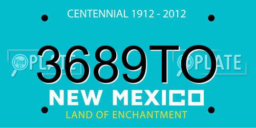 3689TO New Mexico License Plate