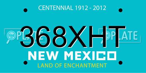 368XHT New Mexico License Plate