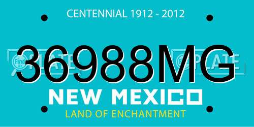 36988MG New Mexico License Plate