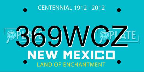 369WCZ New Mexico License Plate