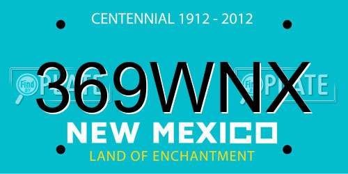 369WNX New Mexico License Plate