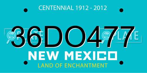 36DO477 New Mexico License Plate